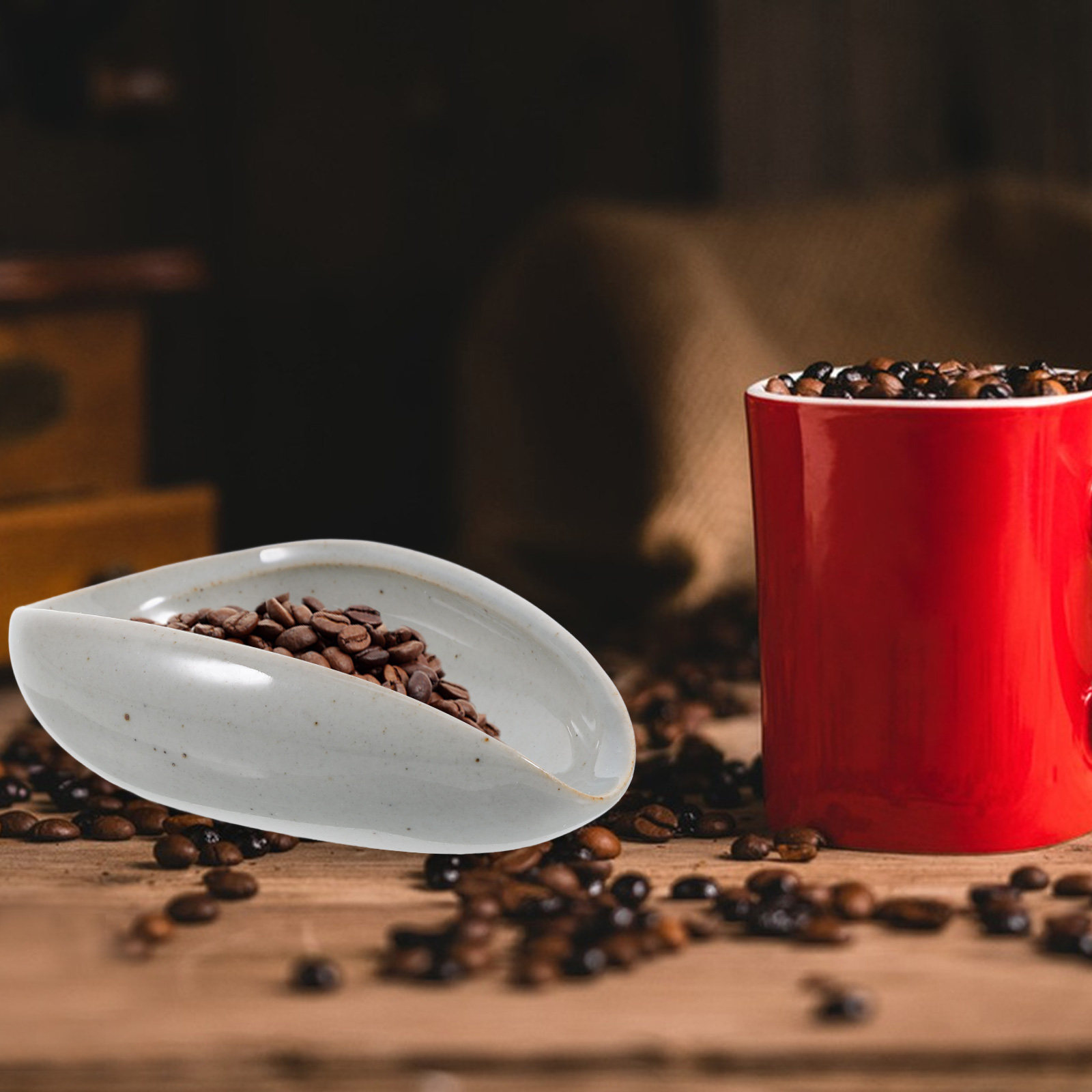 Coffee Tea And Bean - Plateau de dosage en céramique pour