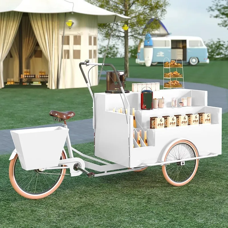 Coffee Tea Vendor - Tricycle mobile créatif avec présentoir pour