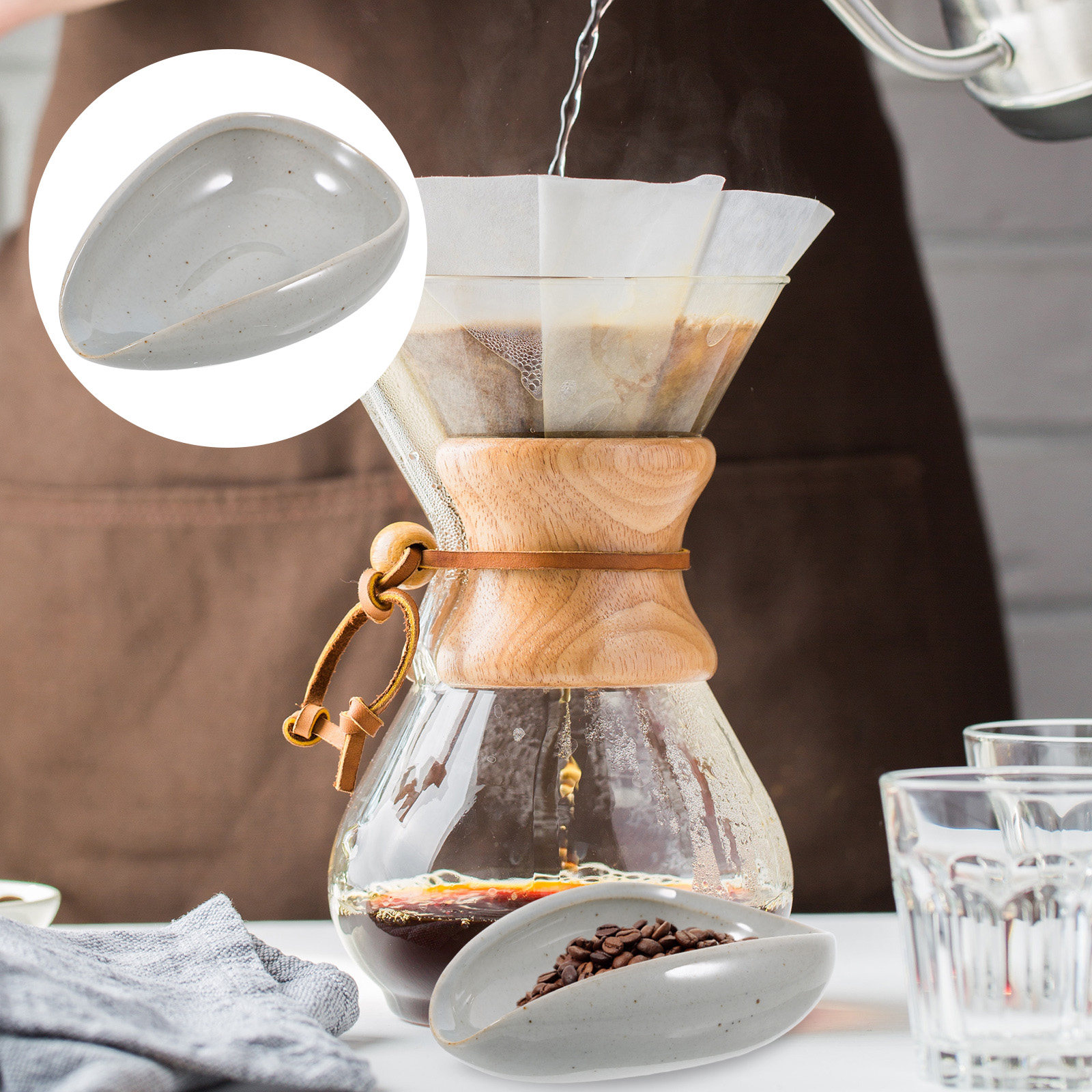 Coffee Tea And Bean - Plateau en céramique pour grains de