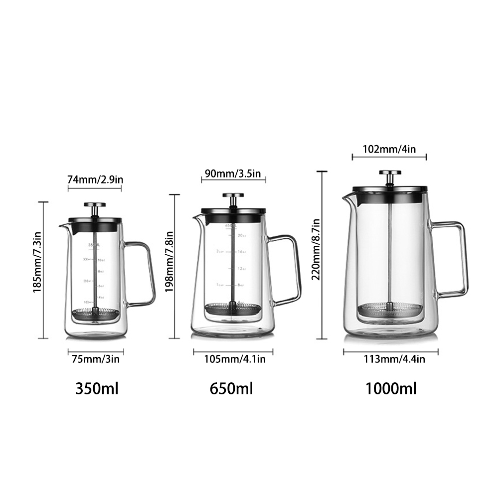 Pot à presse française Double  - Coffee Tea Pot avis et prix