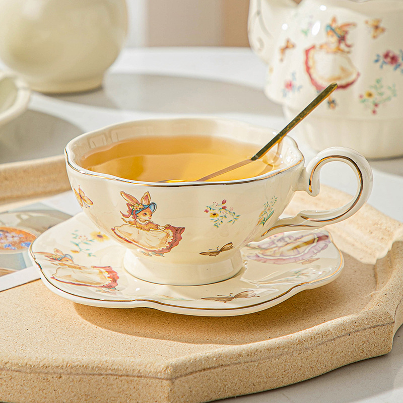 Tasse à café et assiette rétro - Coffee Tea English avis et prix